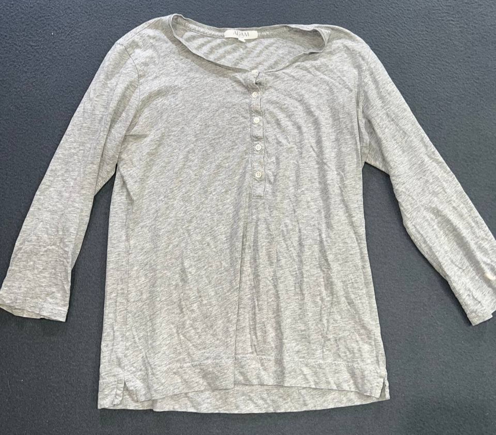Adam Lippes gray heather long sleeve top 100% pima cotton size M A010267